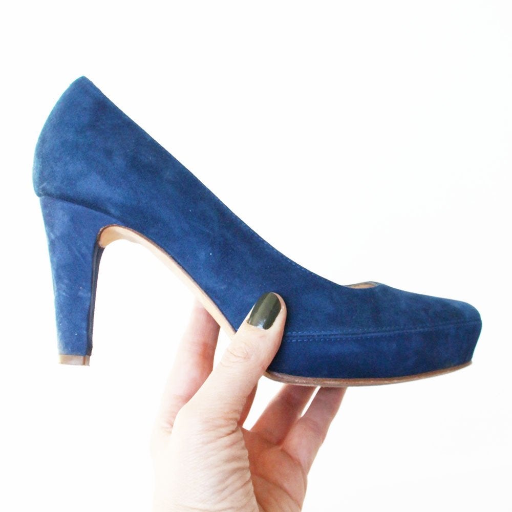 Schitterende Suede Unisa Pumps -s11 (Maat 38) € 50,-, Pumps, Blauw, Ophalen of Verzenden, Zo goed als nieuw