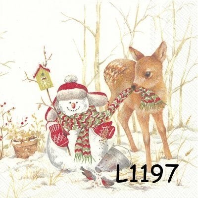 Servetten decoupage/bullet journal - Kerst L1197 -  L1198, Verzenden, Nieuw