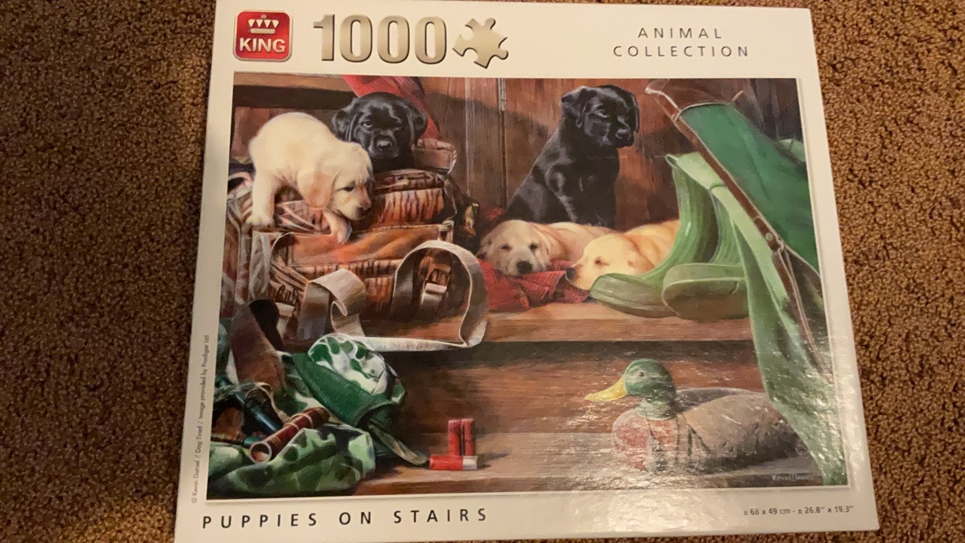 Puzzel Animal collection Puppies on stairs, 1000 stukjes., Ophalen, 500 t/m 1500 stukjes, Zo goed als nieuw