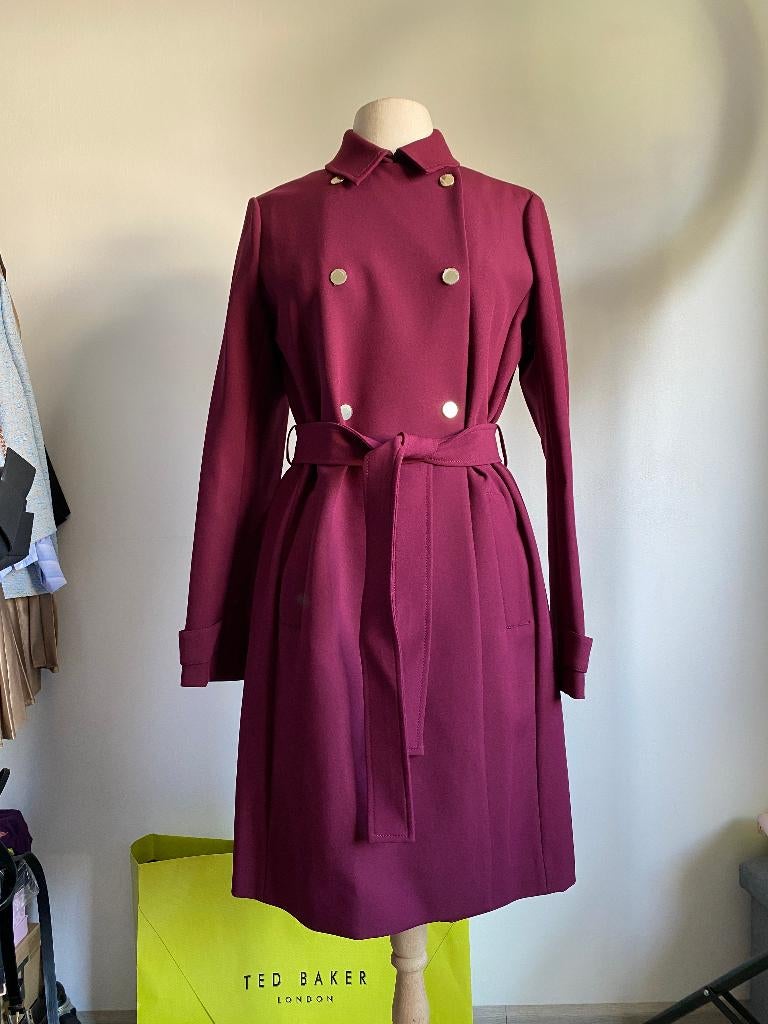 Ted Baker BEAUY Trenchcoat Bordeaux maat 2 = 38 nieuw, Kleding | Dames, Maat 38/40 (M), Nieuw, Ophalen of Verzenden, Ted Baker