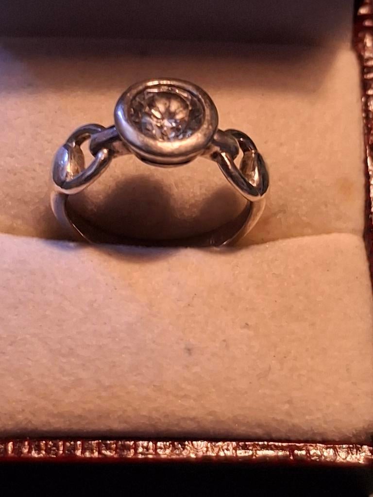 Zilveren ring ringmaat 17mm, Antiek en Kunst, Ophalen of Verzenden