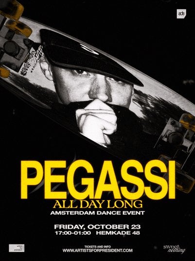 Pegassi All Day Long ADE 23 Oktober, Tickets en Kaartjes, Drie personen of meer, Oktober
