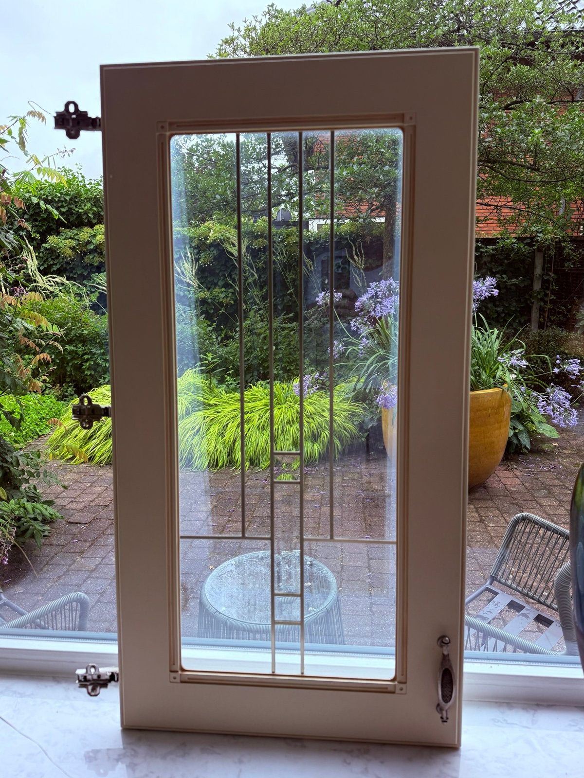 3 stuks glas in lood met facet geslepen ruitjes, Doe-het-zelf en Verbouw, Glas en Ramen, Ophalen, Gevelraam of Ruit, Gebruikt