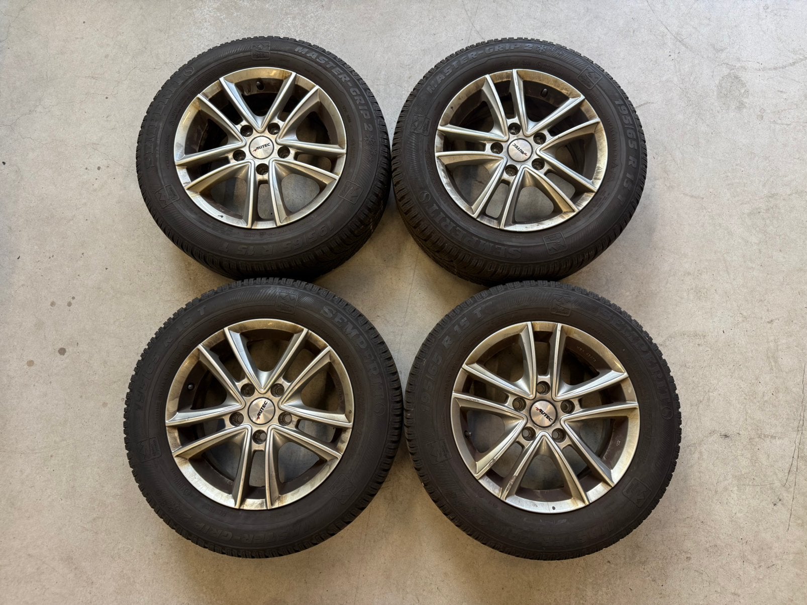 Setje Autec Velgen + Semperit Winterbanden 195/65R15, Ophalen, Gebruikt, 15 inch, Banden en Velgen