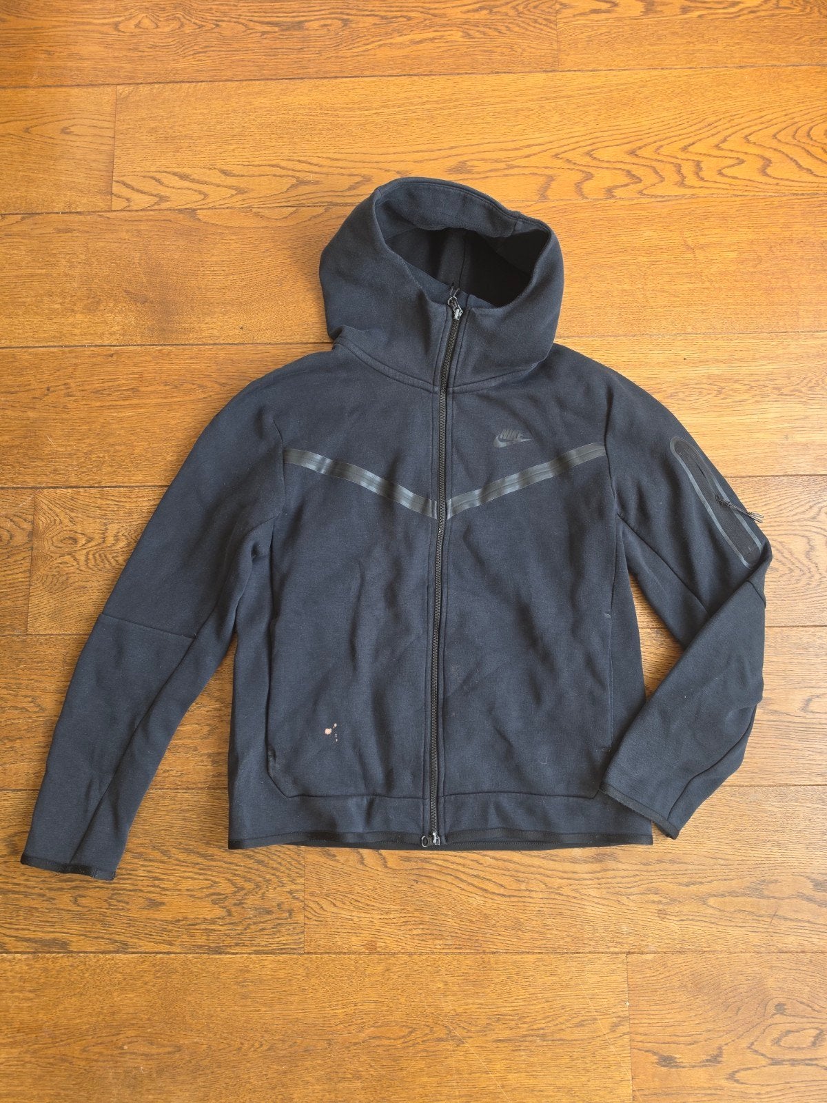 Nike Tech Fleece Vest / Hoodie Maat M – Zwart, Kleding | Heren, Ophalen of Verzenden, Gedragen, Zwart