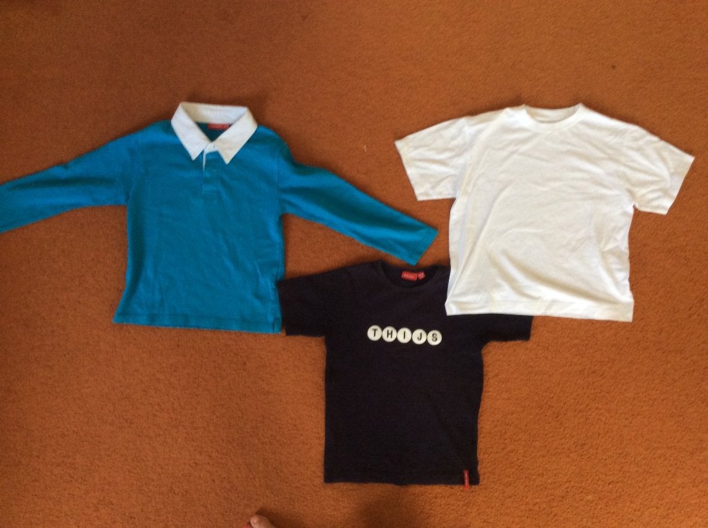 Trui en 2 T-shirts met opdruk “Thijs”, Ophalen of Verzenden, Gebruikt, Jongen, Overige typen