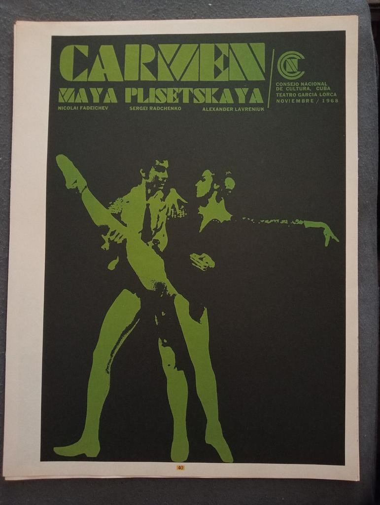 Carmen Maya Plisetskaya Ballet Poster Cuba, Ophalen of Verzenden, Gebruikt, A1 t/m A3