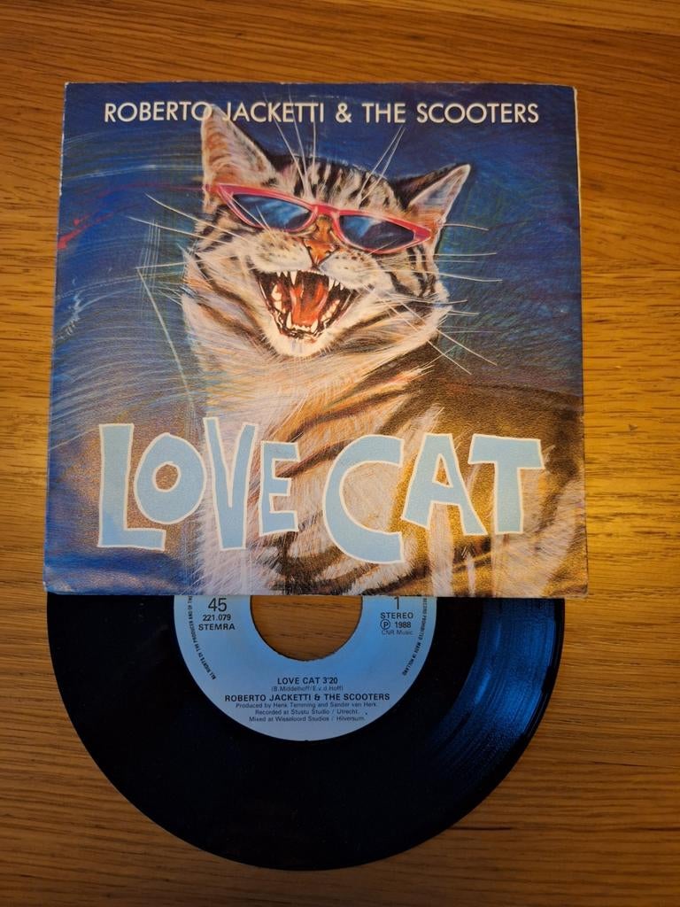 Roberto Jacketti & The Scooters - Love Cat vinyl single, Cd's en Dvd's, Vinyl Singles, Gebruikt, 7 inch, Ophalen of Verzenden