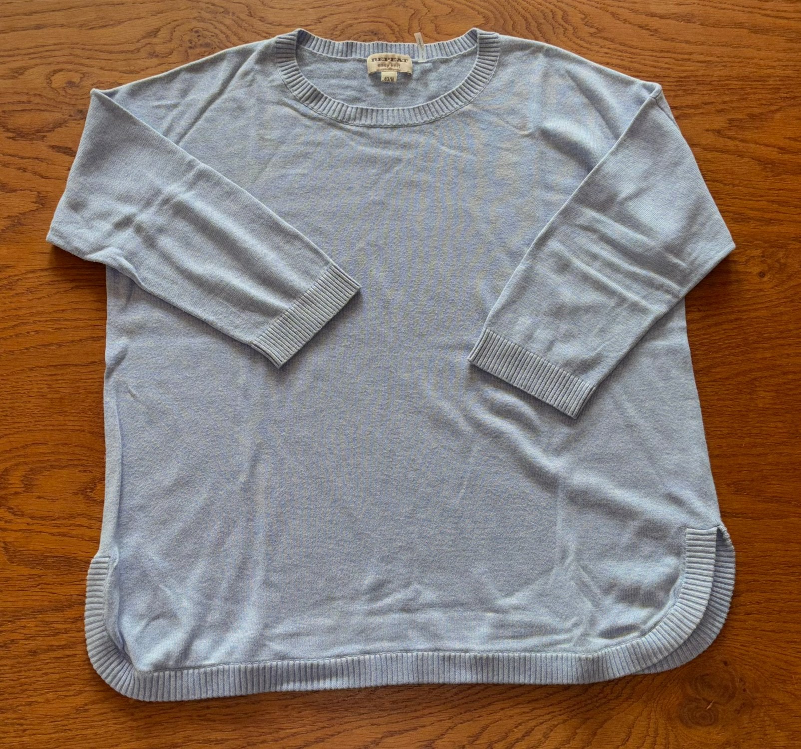 Repeat Trui Lichtblauw Driekwart Mouw Maat 40/M, Verzenden, Zo goed als nieuw, Maat 38/40 (M), Blauw