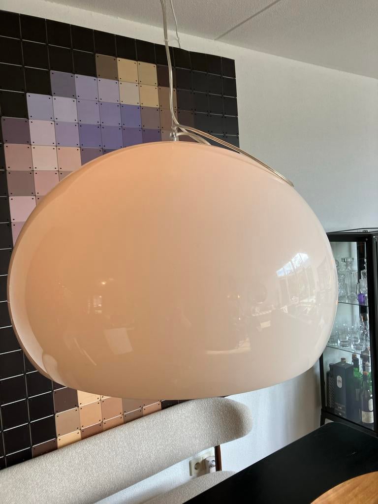 Kartell Fl/y Designlamp Wit Hoogglans - Ø 52cm, H 33cm, Ophalen, Zo goed als nieuw, Kunststof, Minder dan 50 cm