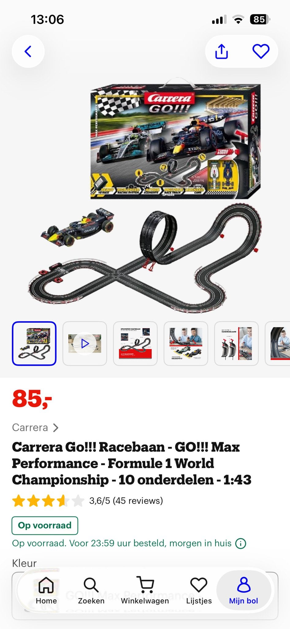 Carrera GO Racebaan - Max Performance F1 World Championship, Ophalen, Carrera, Met looping, Elektrisch