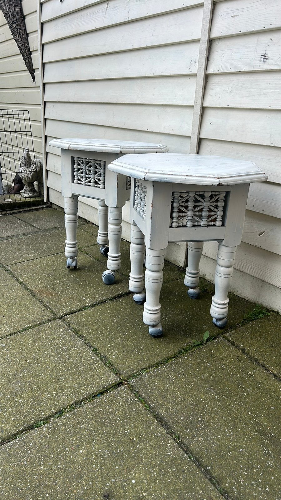 Oosterse bijzettafel set 2 stuks, Minder dan 55 cm, Rond, Zo goed als nieuw, Ophalen