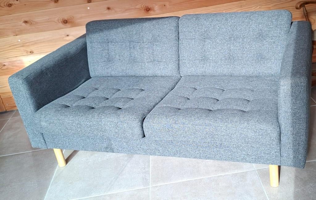 Bank, 2 zits, stof donkergrijs, Ikea Landskrona, 150 tot 200 cm, Tweepersoons, 75 tot 100 cm, Ophalen of Verzenden