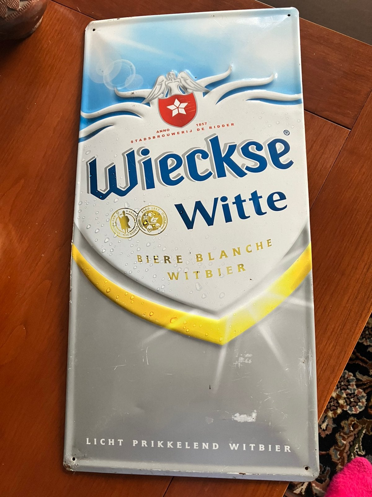 emaile bier reclame bord, Ophalen, Zo goed als nieuw, Reclamebord