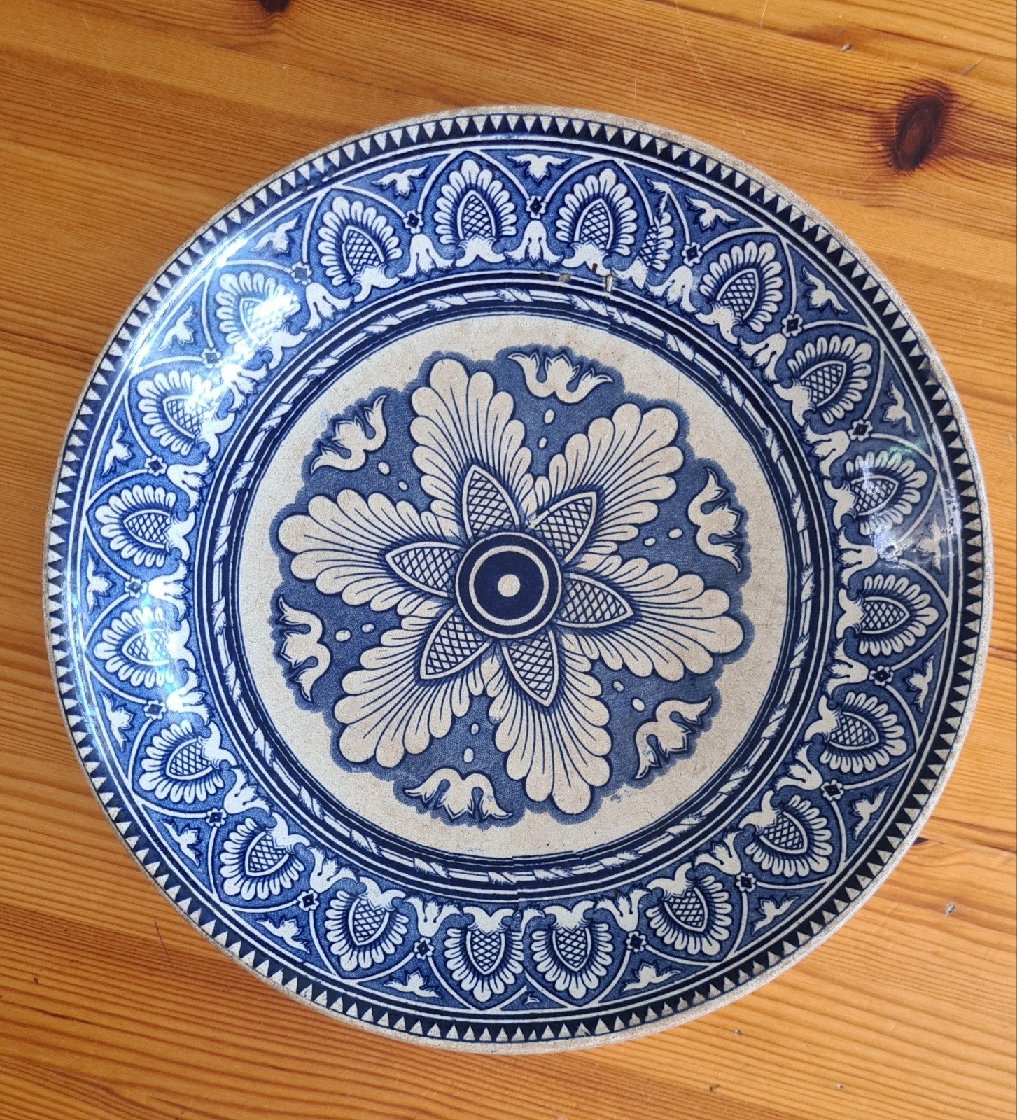 Antieke Petrus Regout Tancrede schaal - Blauw-wit decor, Ophalen of Verzenden