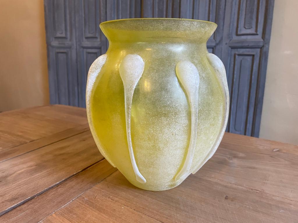 Vaas Jaren 70 Pâte de Verre Murano Scavo, Ophalen of Verzenden