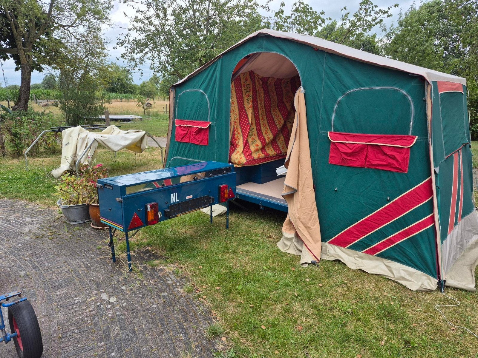 Raclet vouwwagen 5 á 6 persoons, retro / vintage., Caravans en Kamperen, Ophalen, Raclet, Aanwezig, Tot en met 5