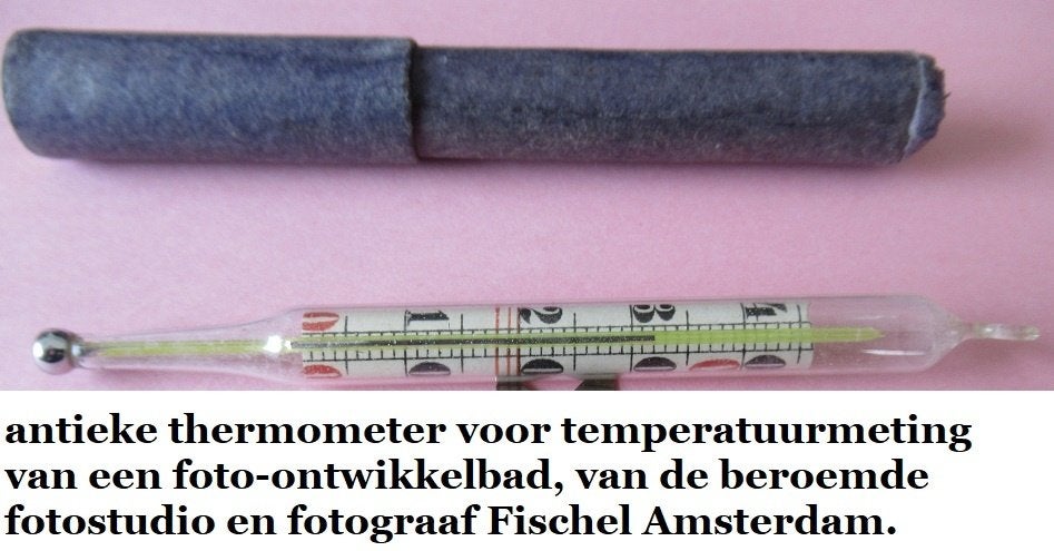 antieke fotobad thermometer, foto Fischel Amsterdam, Ophalen of Verzenden