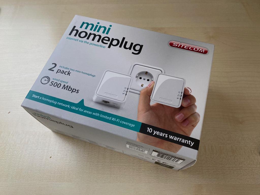 SITECOM mini Homeplug 2-pack 500 Mbps in doos, Ophalen of Verzenden, Zo goed als nieuw, Sitecom