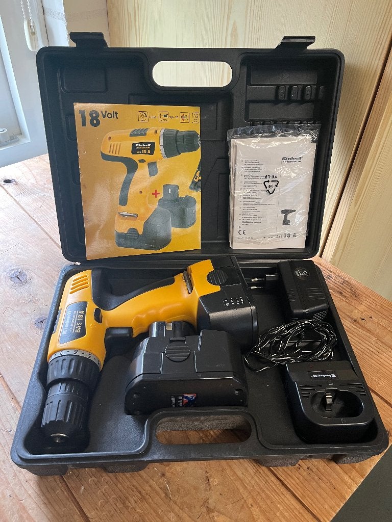 Einhell Bavaria BAS 18A Accu schroef/boormachine matige accu, Ophalen, Gebruikt, Boor- en Schroefmachine, Variabele snelheid