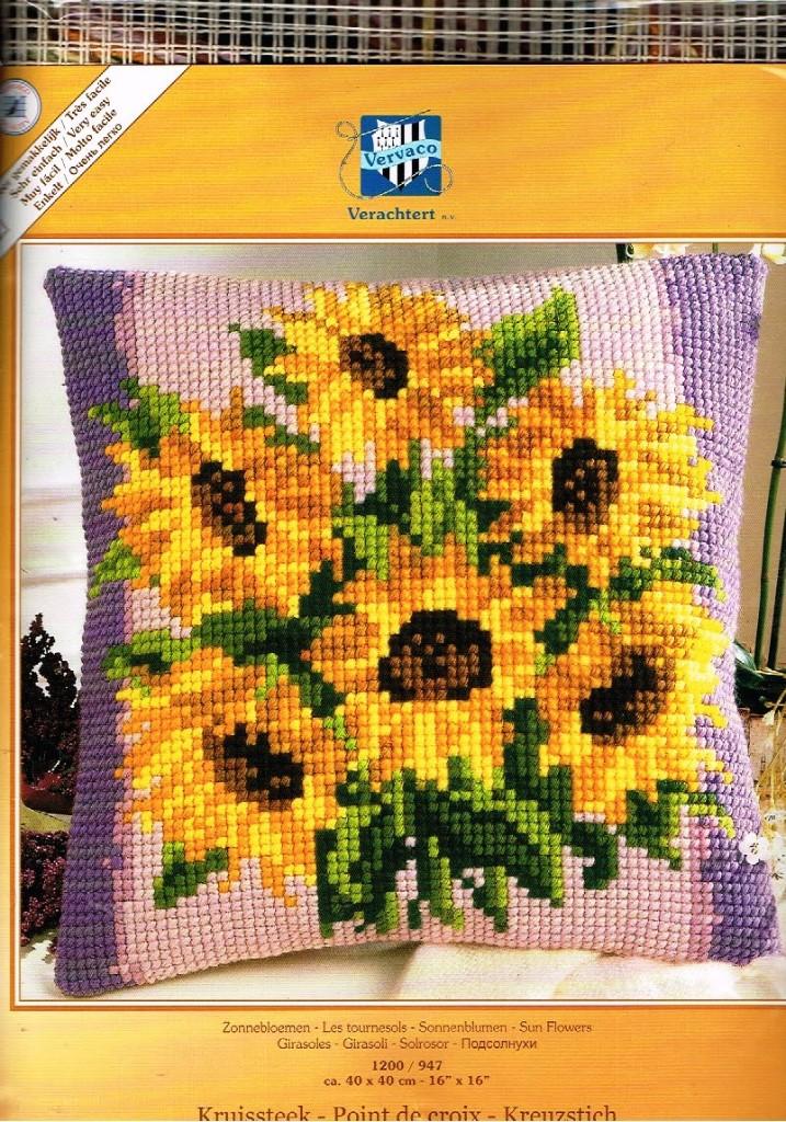 Cado vervaco borduurpakket kussen, ZONNEBLOEMEN 947, Ophalen of Verzenden, Nieuw, Handborduren, Borduurpakket