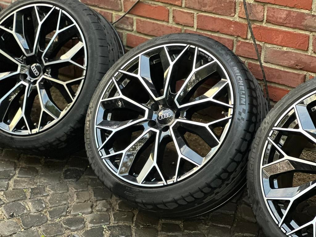 Audi AEZ velgen 21 inch 5x112 TPMS Michelin Pilot SuperSport, Auto-onderdelen, Banden en Velgen, Gebruikt, 265 mm, Banden en Velgen