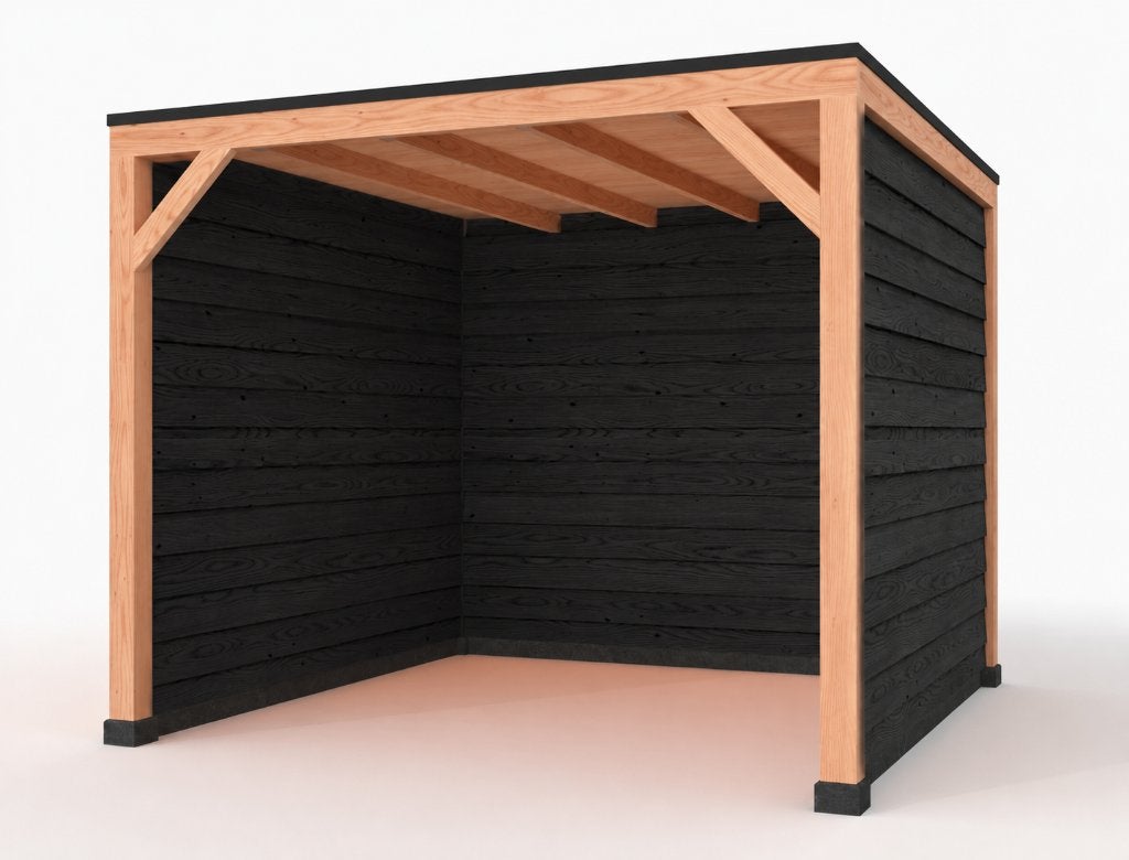 Douglas schuilstal 3×3 m – bouwpakket, Dieren en Toebehoren, Weidegang, 4 paarden of pony's of meer
