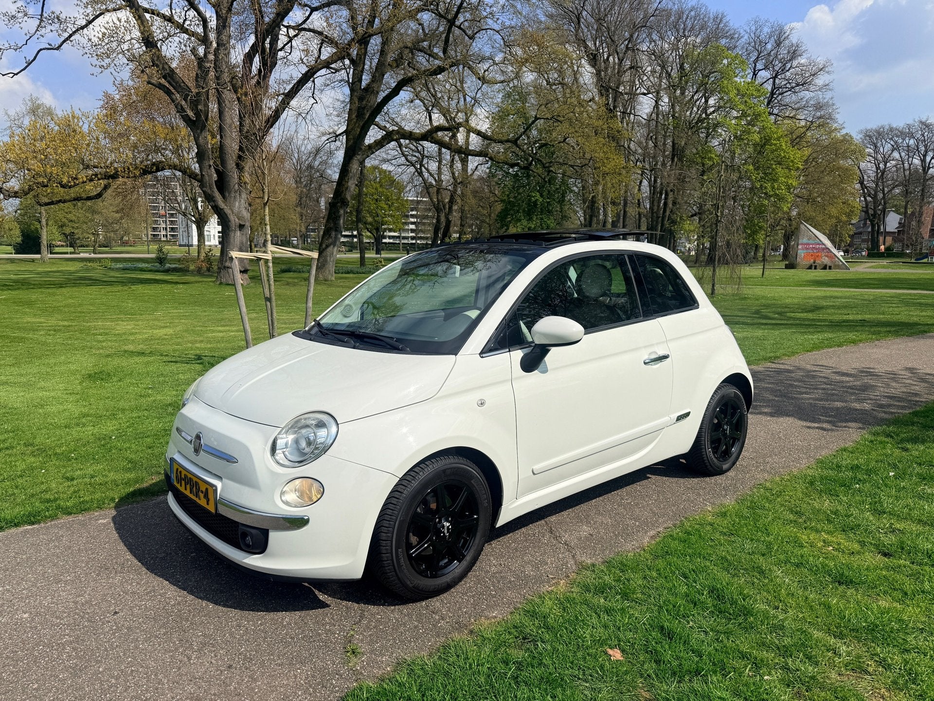 Fiat 500 0.9 TwinAir Automaat Opendak-Leder-Xenon-Clima, Auto's, Euro 5, 86 pk, Gebruikt, Wit
