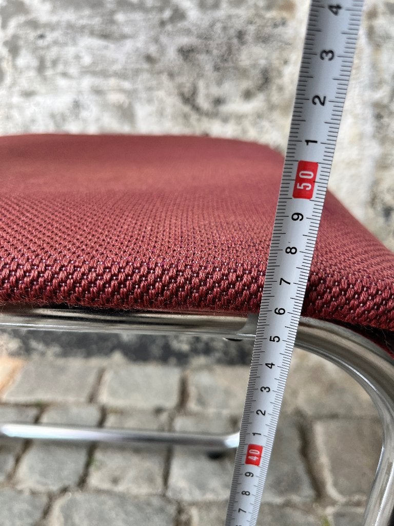 Unic vintage Cantilever stoelen (14 beschikbaar), Gebruikt, Leer, Belgisch design uit de jaren 70, Ophalen of Verzenden