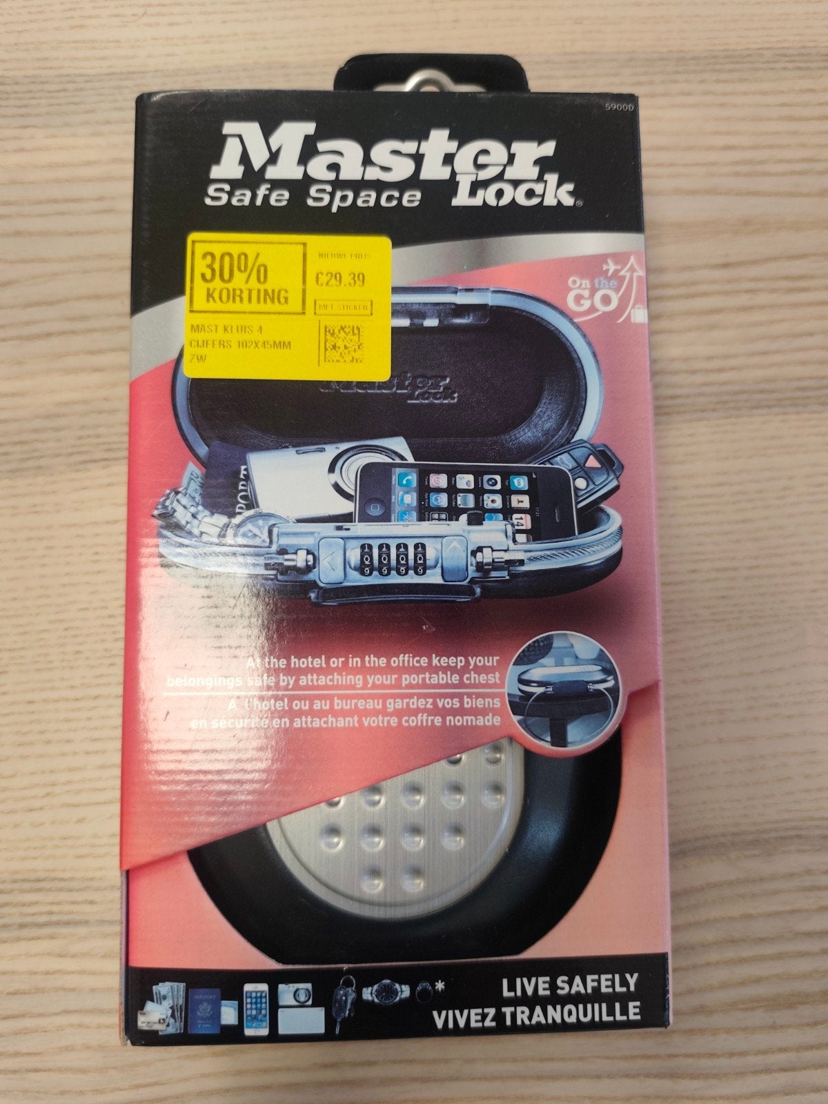 Master Lock Safe Space 5900D - Draagbare Kluis Cijferslot, Nieuw