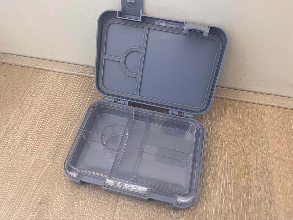 Blauwe broodtrommel met 2 inzetbakjes, Kunststof, Ophalen of Verzenden, Broodtrommel, Gebruikt