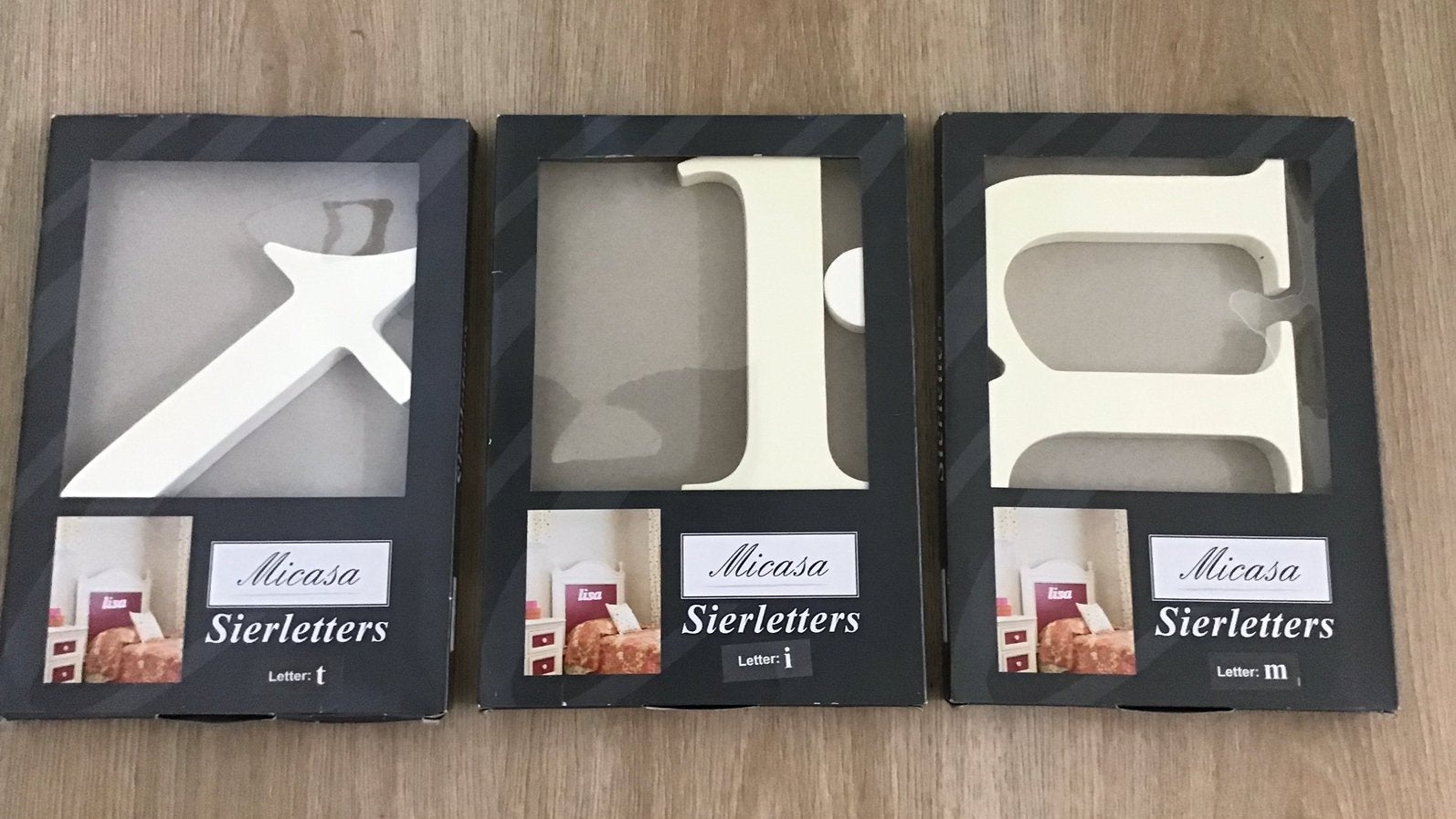 Houten sierletters T I M (nieuw), Wit, Ophalen of Verzenden, Nieuw, Wanddecoratie