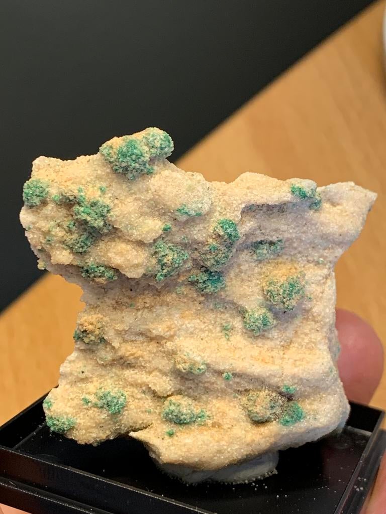 Malachiet op gips Mibladen, Verzamelen, Mineralen en Fossielen, Ophalen of Verzenden