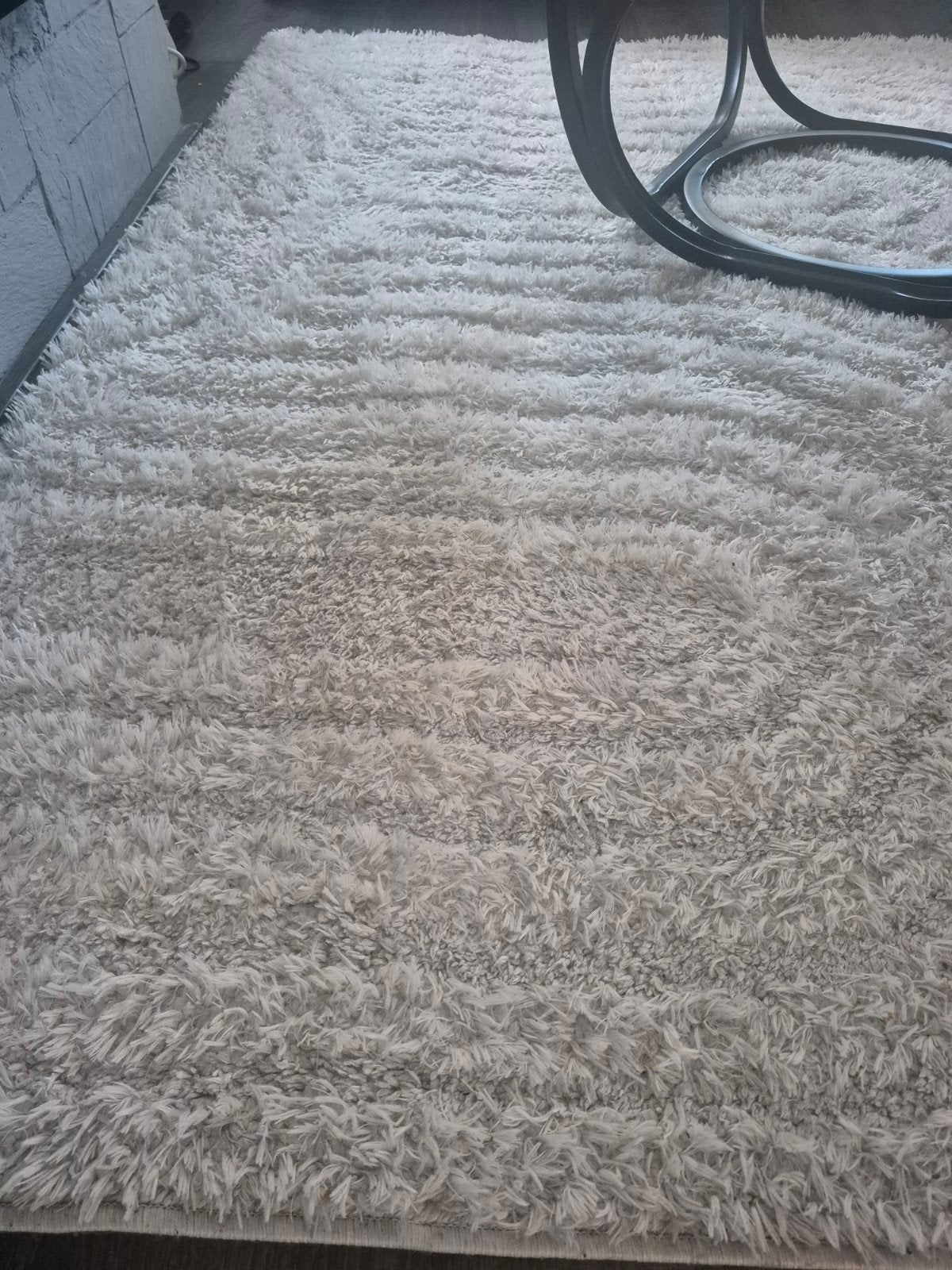 Zacht wit vloerkleed - Zo goed als nieuw, Ophalen, Modern, hoogpolig, Wit, 150 tot 200 cm