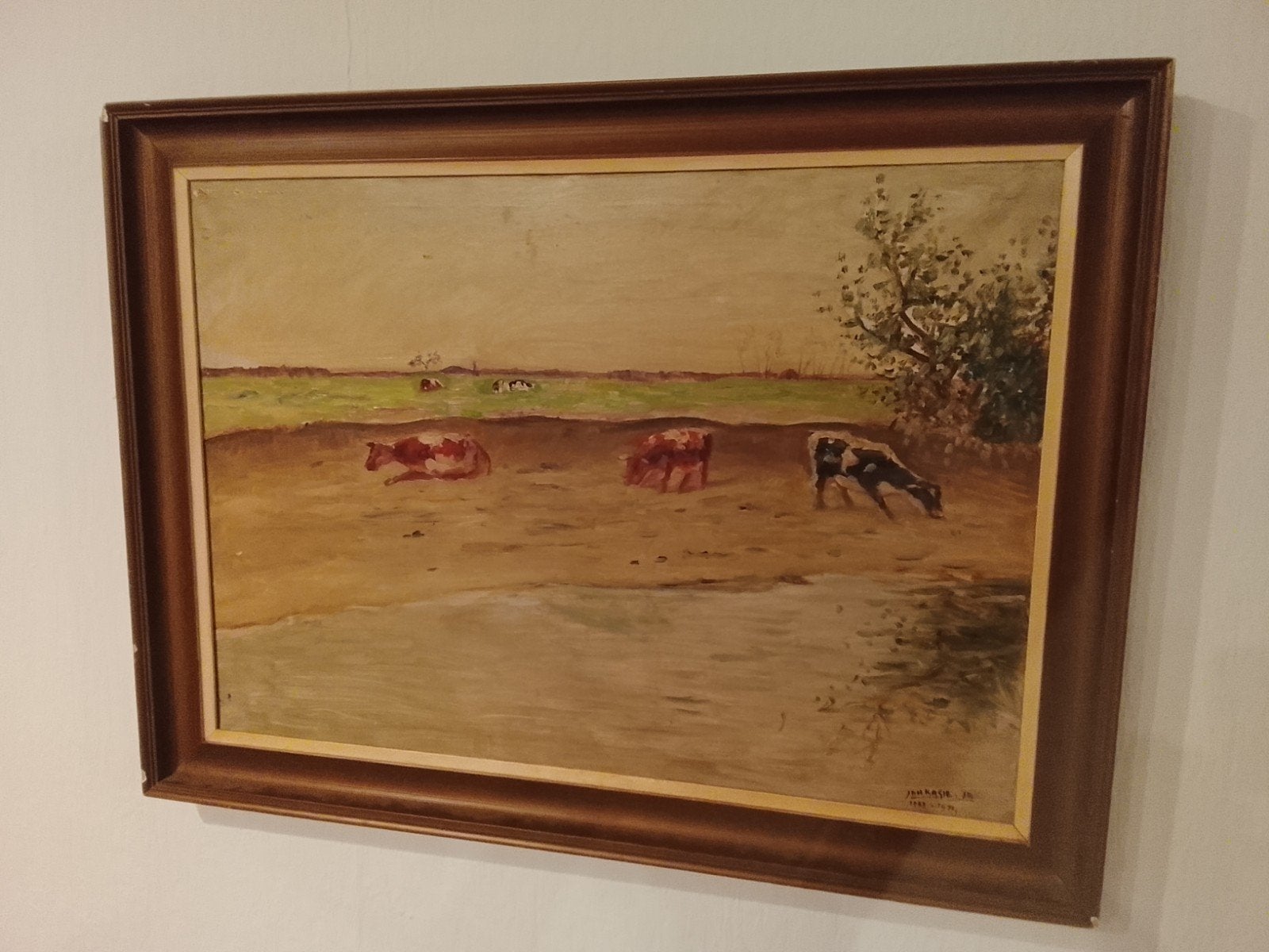 Jan kagie koeien schilderij, Antiek en Kunst, Ophalen of Verzenden