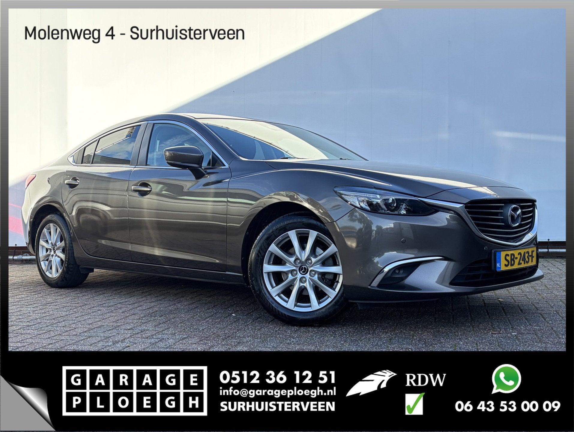 Mazda 6 2.0 SkyActiv-G 165 Skylease+ Trekhaak Cruise Carplay, Auto's, Voorwielaandrijving, 1998 cc, 4 cilinders, Bruin