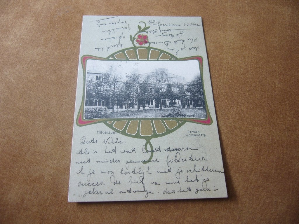 HILVERSUM  =  PENSION TROMPENBERG    BRIEFKAART  1904, Ophalen of Verzenden, Voor 1920, Gelopen, Noord-Holland
