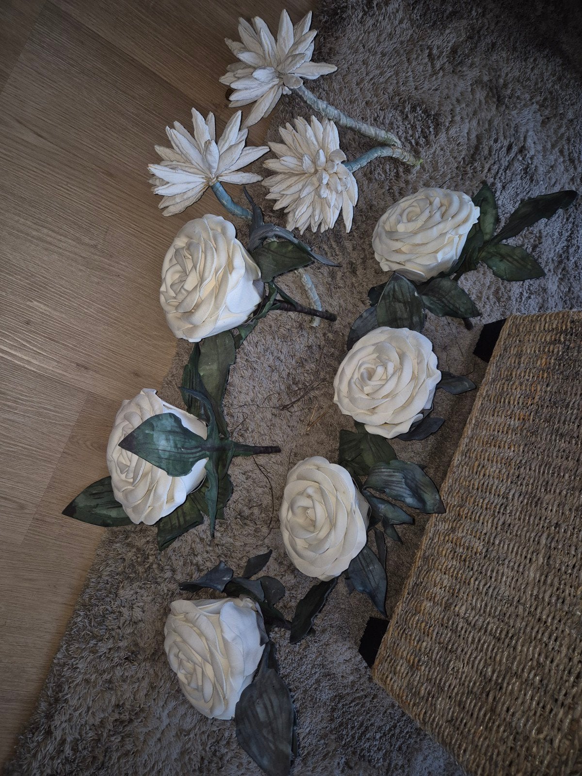 kunst zijde bloemen, Gebruikt, Ophalen of Verzenden, Overige typen, 18 cm