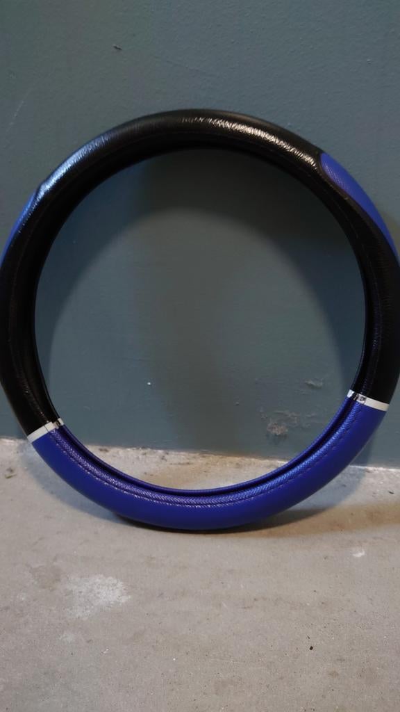 Blauw Zwarte Leren Stuurhoes - Sport Design, Ophalen of Verzenden, Nieuw