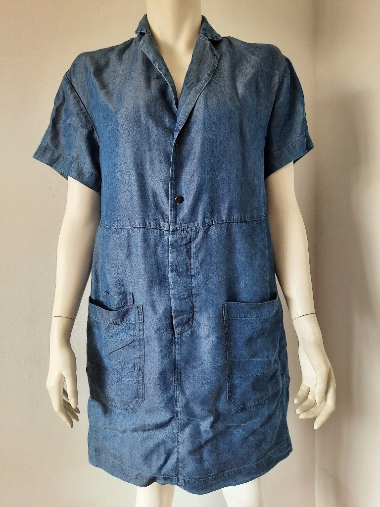 Zgan Vlot denimjurkje met ceintuur mt S/XS, Blauw, Ophalen of Verzenden, Zo goed als nieuw, Maat 36 (S)
