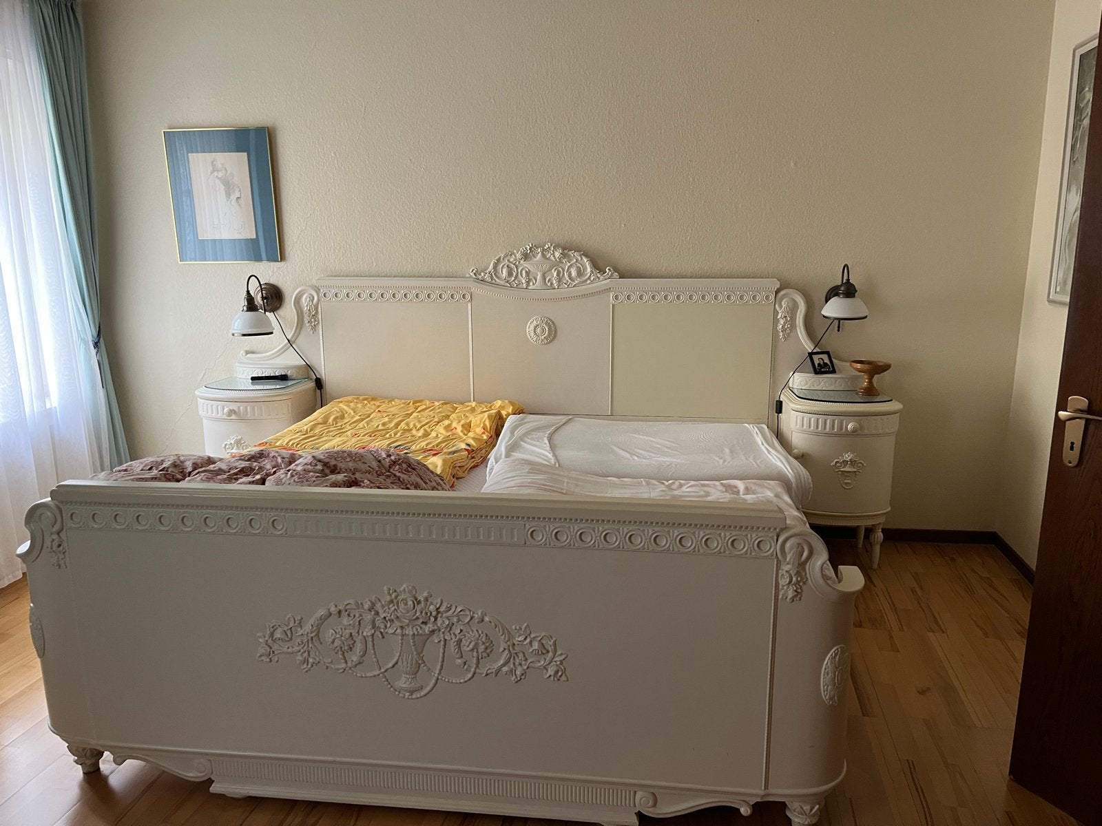 Vintage Massief Houten Slaapkamer Set - Zeer Goede Staat, Antiek en Kunst, Ophalen