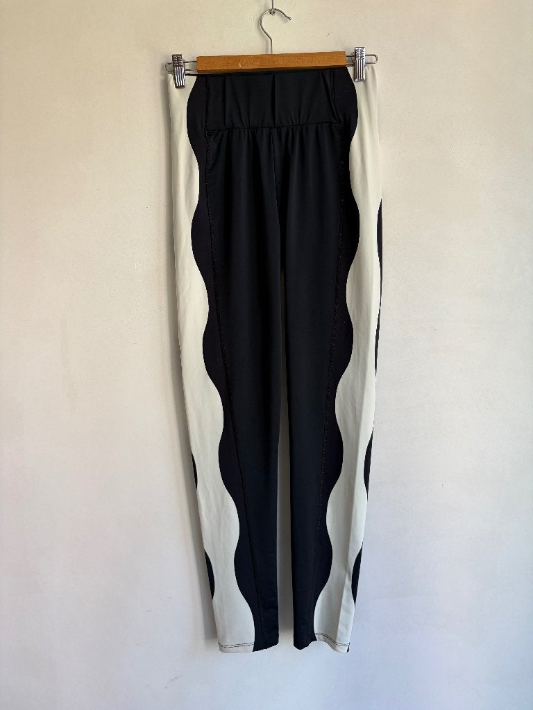 shoeby legging zwart wit mata m, Legging, Verzenden, Zwart, Maat 40/42 (M)