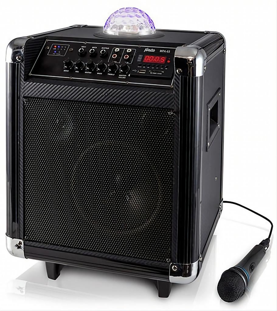 Alecto Partybox MPA-65 met microfoon en discolamp, Ophalen of Verzenden, Zo goed als nieuw, Complete set