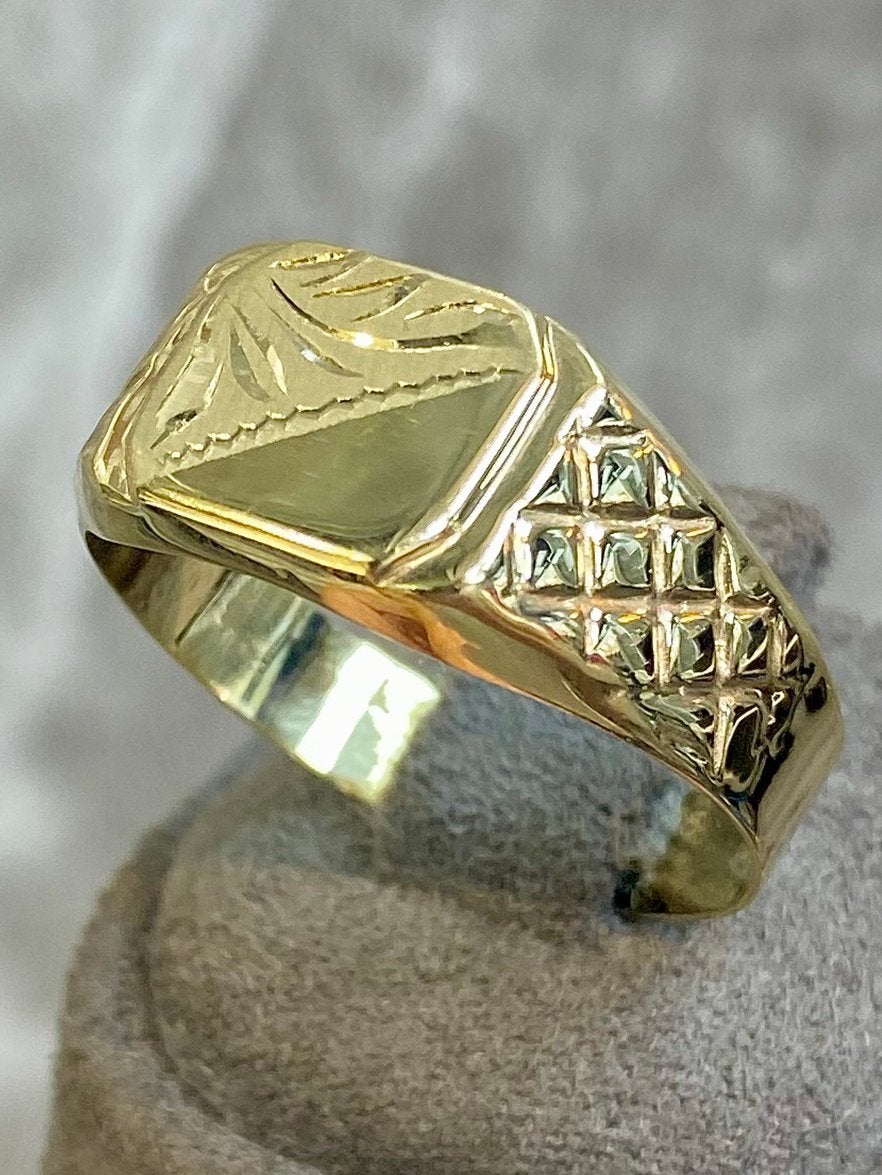 14k Gouden Zegelring, 20 of groter, Nieuw, Ophalen of Verzenden, Dame of Heer
