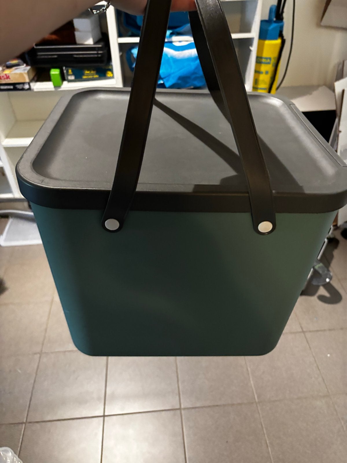 Blokker picknickmand/opbergbox - Groen, Ophalen, Zo goed als nieuw, Zonder inhoud