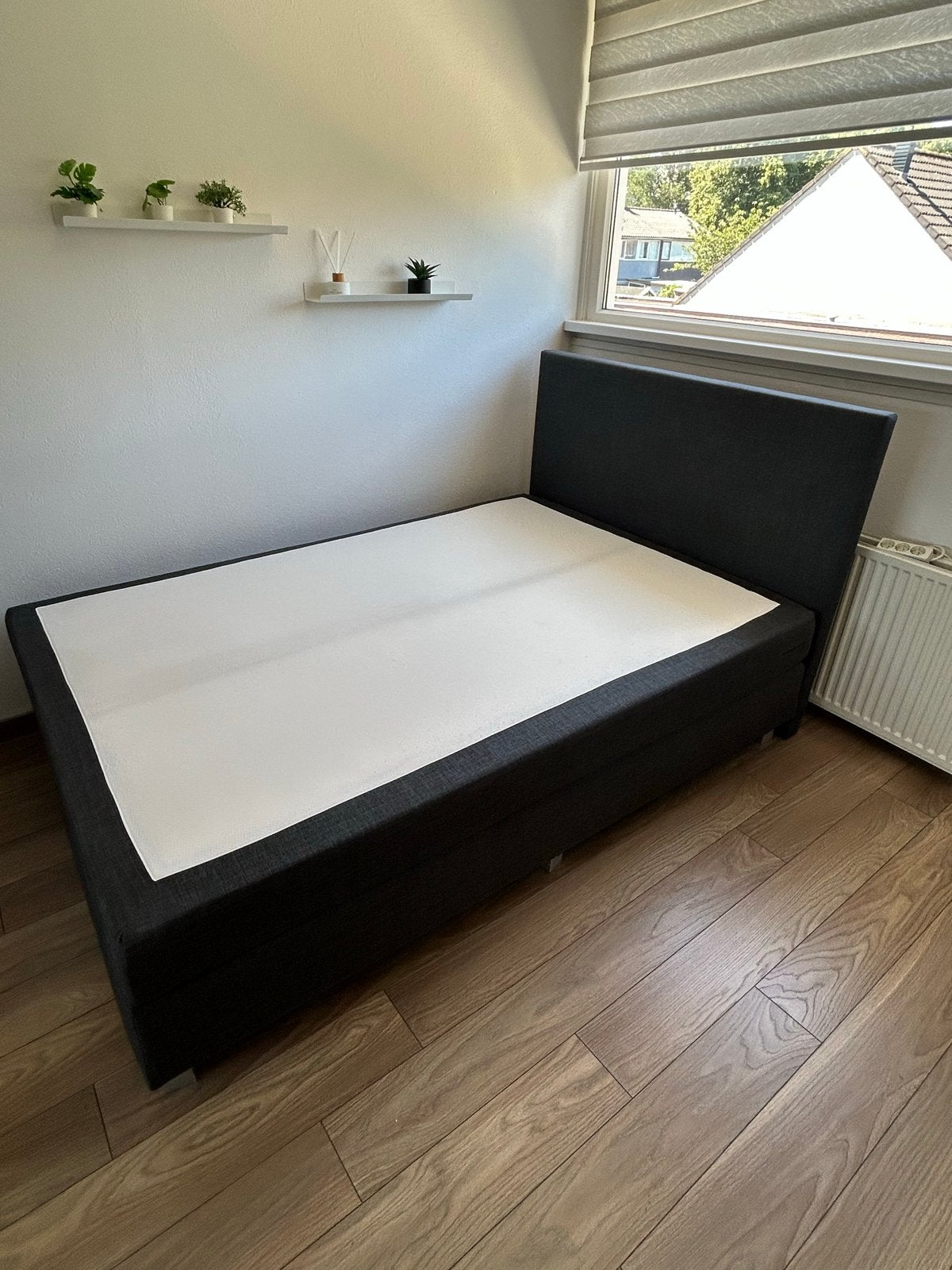 Ikea  boxspring met matras en topper, Ophalen, Eenpersoons, 140 cm, Zo goed als nieuw