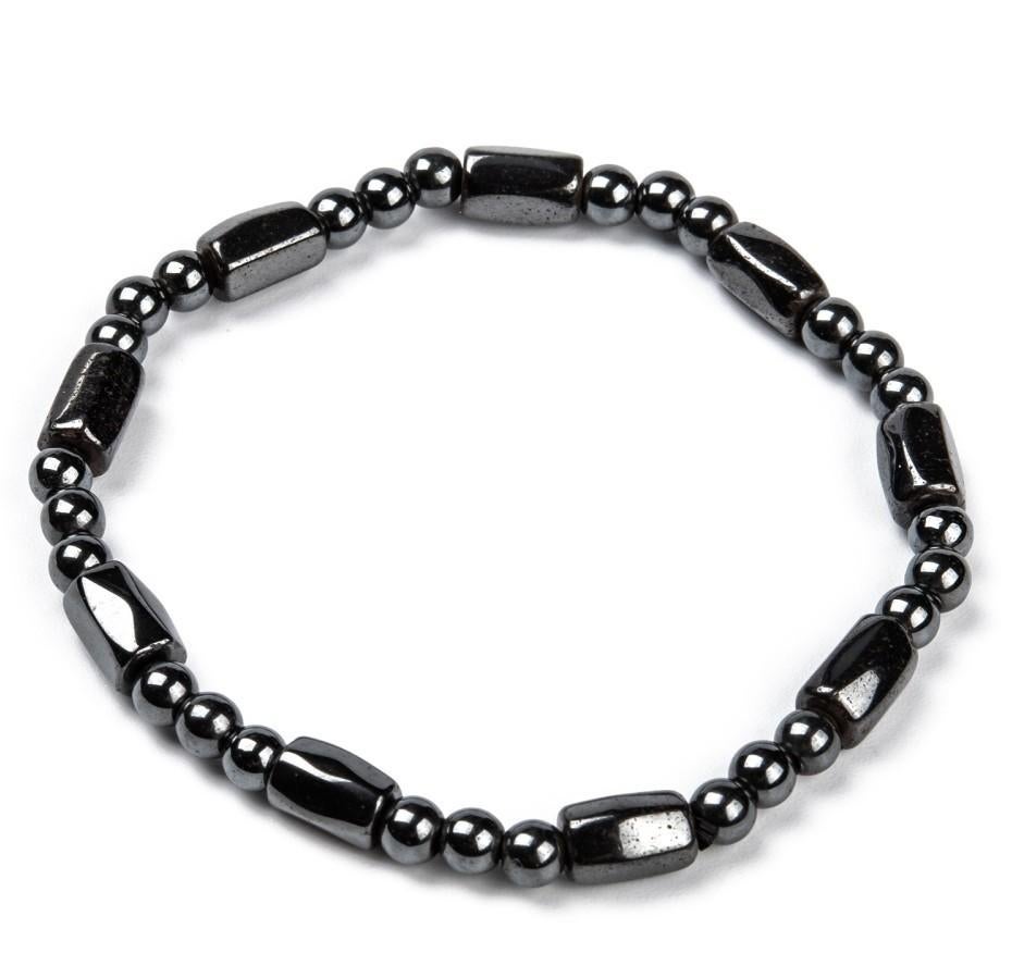 Elastische armband met hematiet 011003, Info.adorabeads@gmail.com, Adorabeads, Overige kleuren, Nieuw