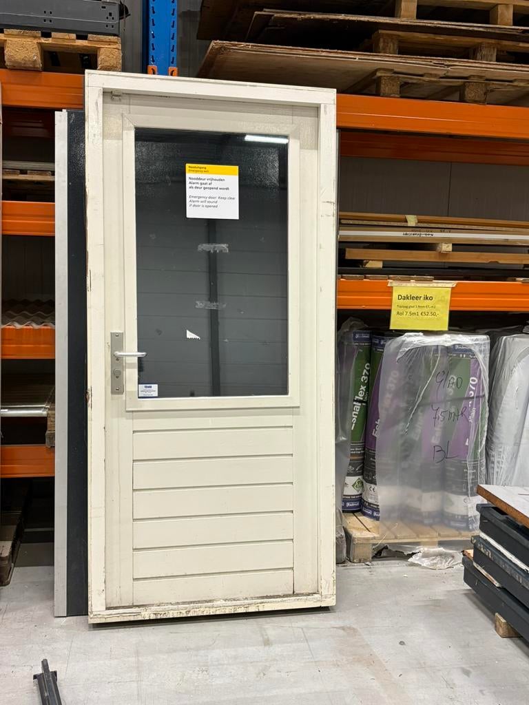 Buitendeuren dubbeledeuren tuindeuren met kozijn gebruikt, Ophalen, 120 cm of meer, 200 tot 215 cm, Glas