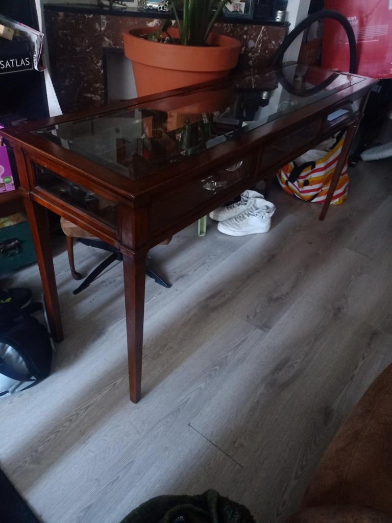 Italiaanse vitrine kast met houten spijkers, Ophalen of Verzenden