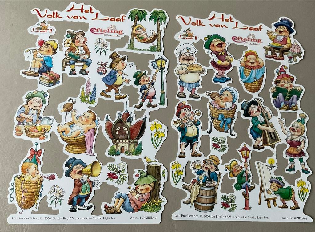 Vintage Efteling Land van Laaf Poesieplaatjes 2 vellen, Verzamelen, Ophalen of Verzenden